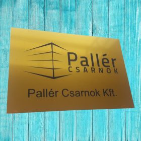 Gravírozott műanyag cégtábla - réz színű