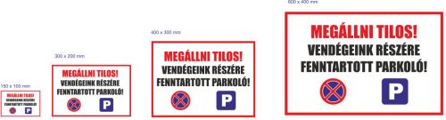 Vendégek részére fenntartott parkoló